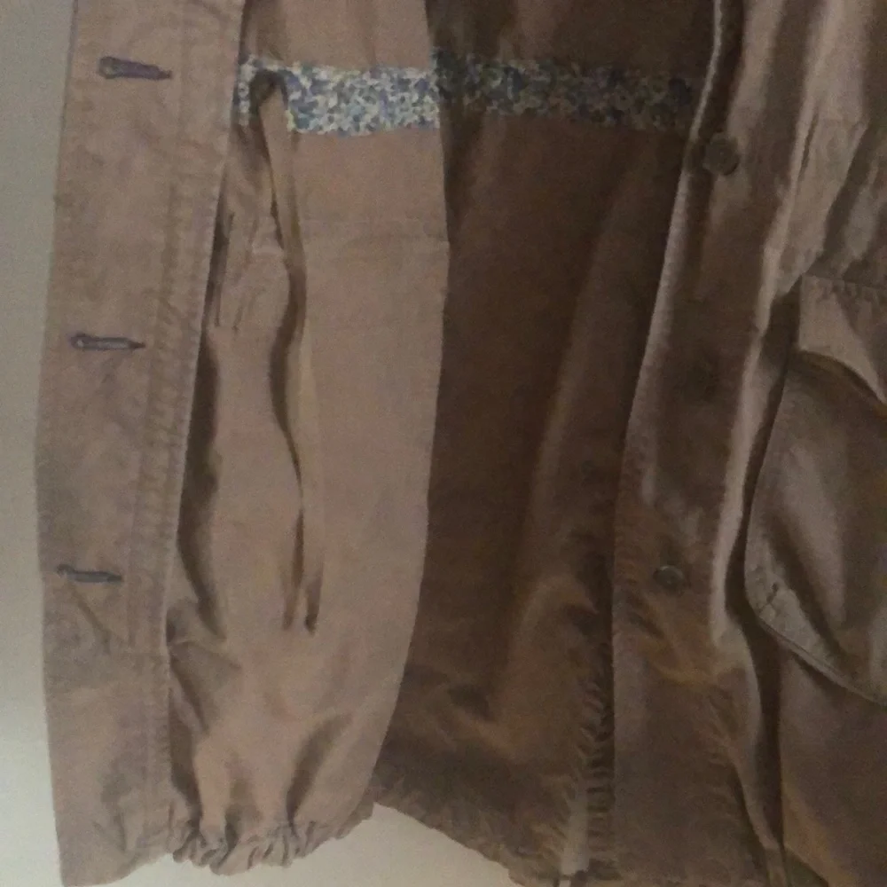 Old Navy Tan Hooded Long Button Down Utility Jacket - Picture 7 of 10